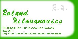 roland milovanovics business card